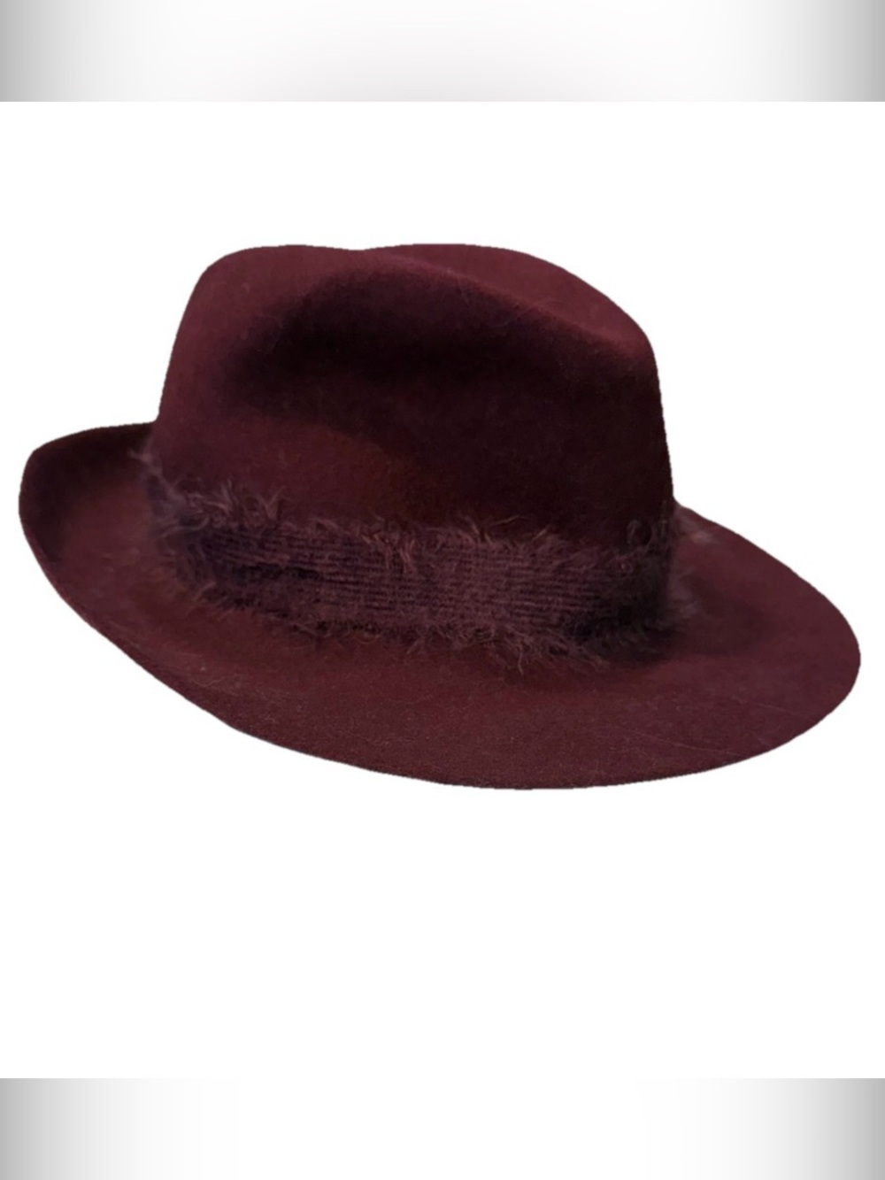 Burgundy Wool Fedora Hat